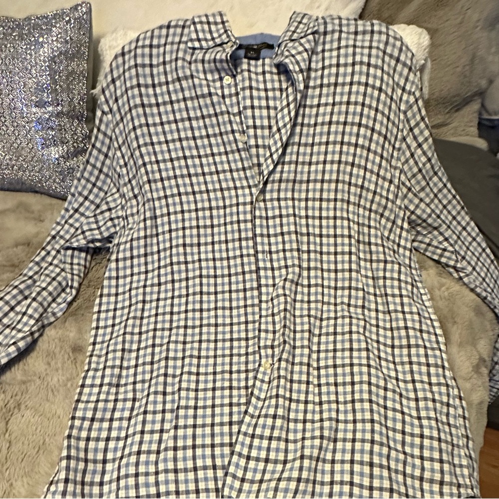 1905 Checkered button-down Mens XL 100% Linen